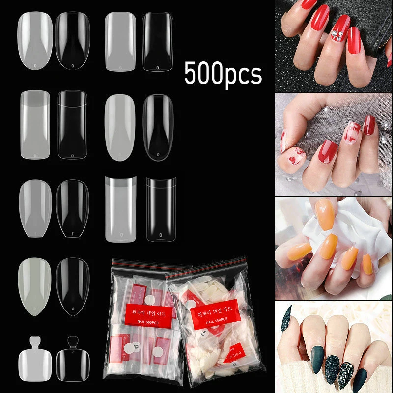 500 шт. искусственные акриловые ногти для французского гроба | Красота и здоровье