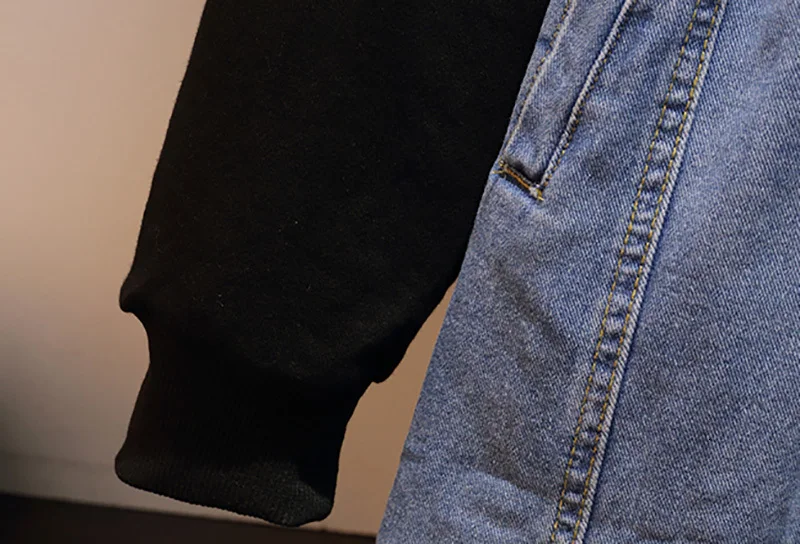 CHICEVER лоскутное джинсовое женское платье с капюшоном фонарь рукав Высокая талия с поясом размера плюс осеннее платье женское Мода