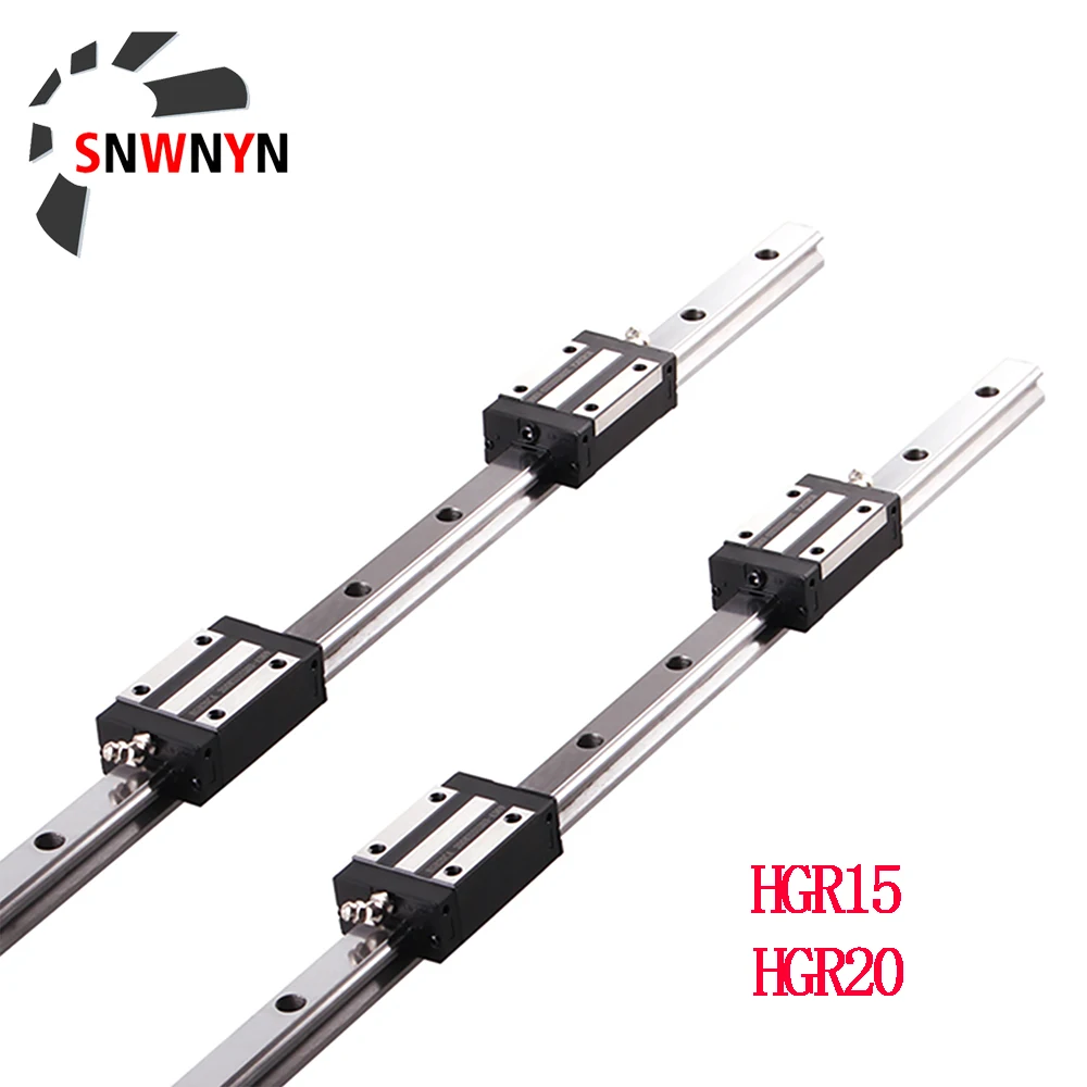 

2pcs HGR20 HGR15 Square Linear Guide Rail +4pcs HGH20CA HGH15CA Flang Slide Block Carriages For CNC Router Engraving Carriages