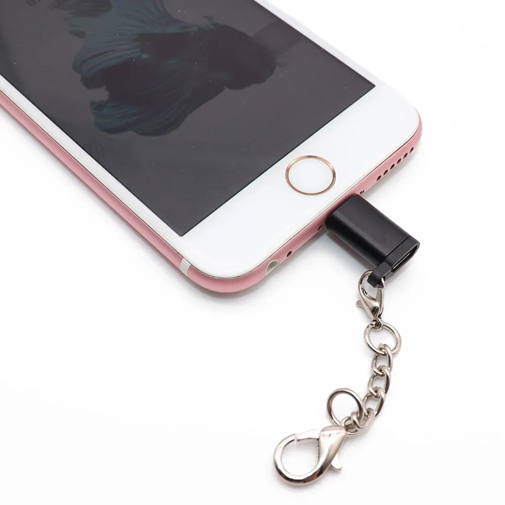 Адаптер Micro USB для освещения 8Pin для адаптер Apple с брелоком для IPhone X XS XR 6 7Plus синхронизация зарядное устройство OTG конвертер
