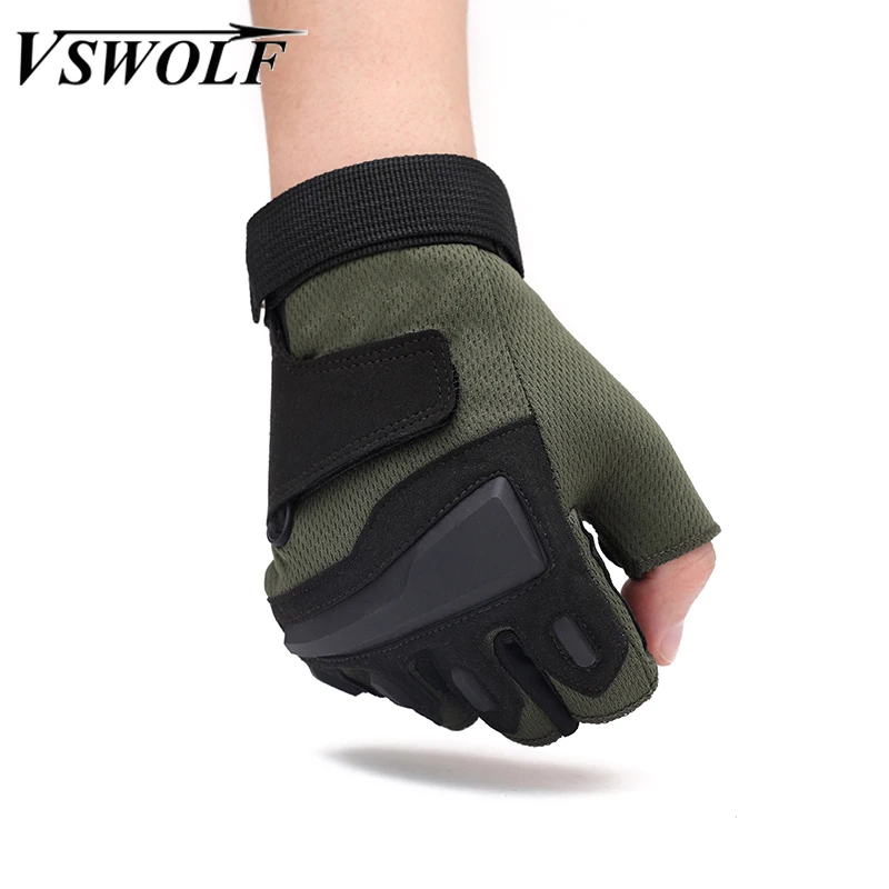 Перчатки тактические без пальцев SWAT Военные боевые митенки для спортзала