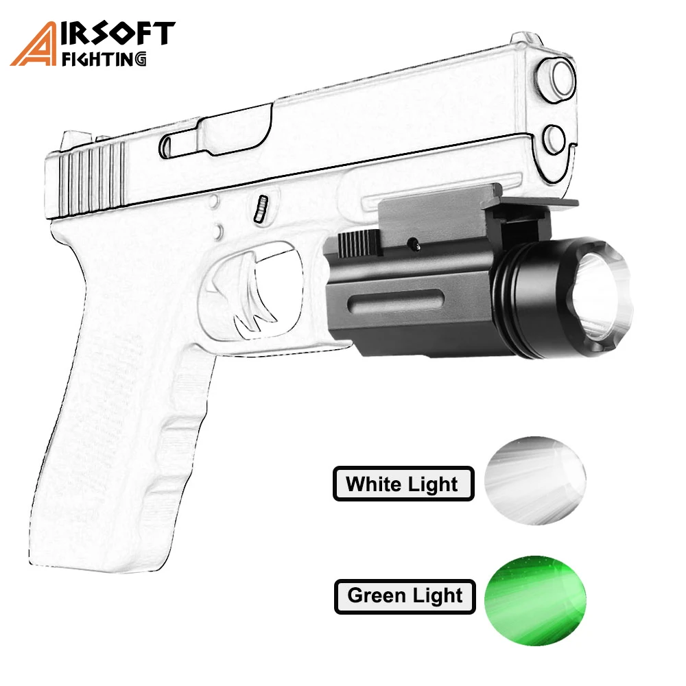 

Тактический фонарь для пистолета, Быстрый демонтаж, страйкбольный пистолет, светодиодный светильник-фонарь светильник пистолета с рельсой...