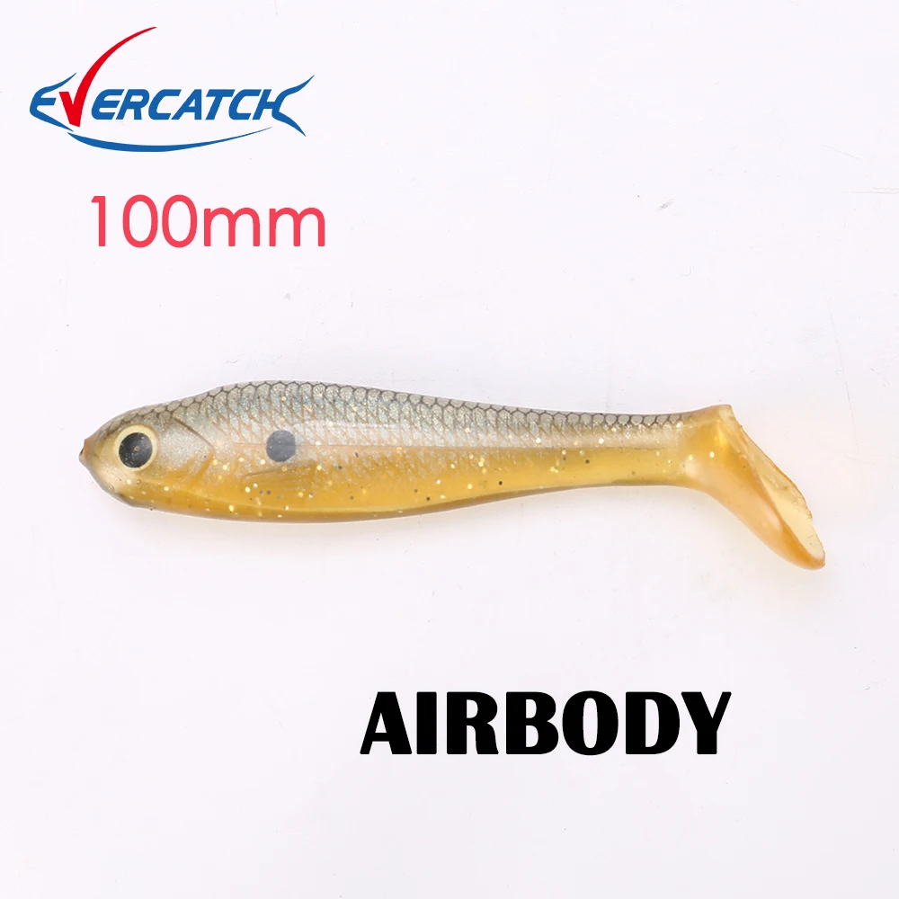 Evercatch airbody 100 мм силиконовая Мягкая резиновая приманка для приманки изогнутые