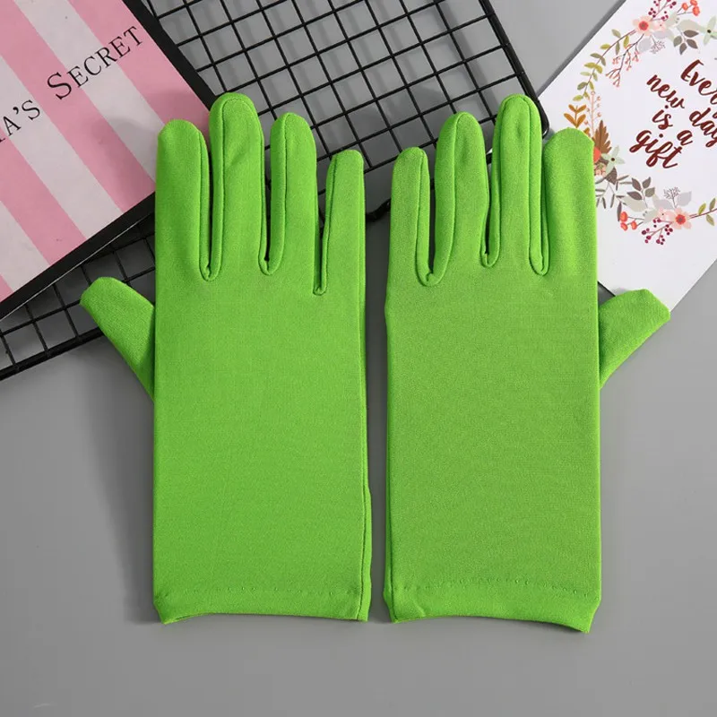 Перчатки женские Короткие Зеленые/розовые/синие из спандекса|Перчатки невесты| |