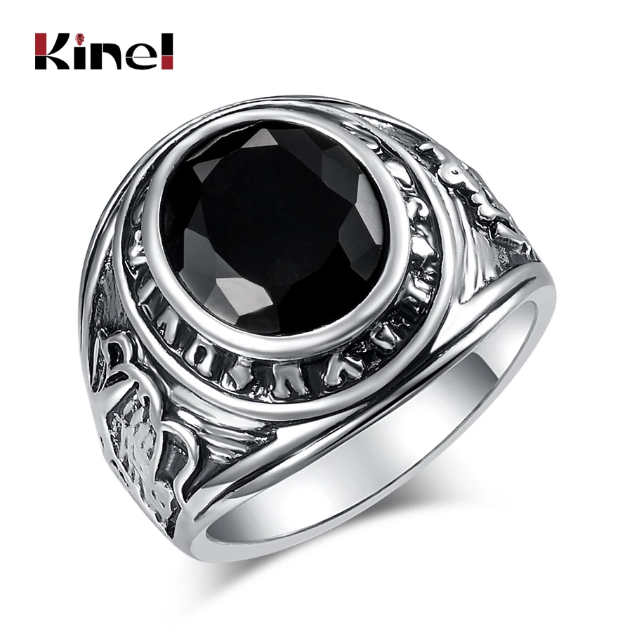 Kinel панк-рок черная искусственная кожа античное тибетское серебро винтажные