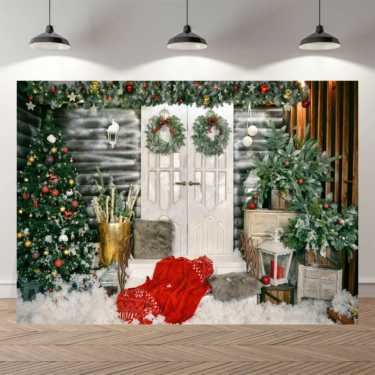 NeoBack виниловые рождественские чулки камин комнатный фотографический фон баннер