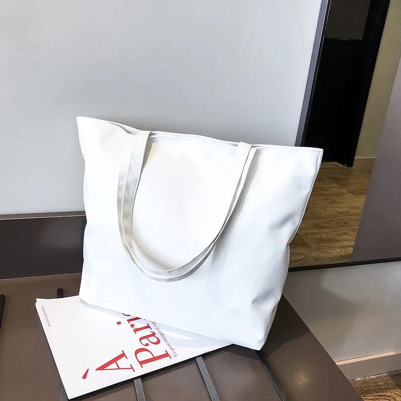 

Hand-Painted bags Women's Pure White Canvas bags Handmade DIY bags with Zipper Blank bags for Painting and Book Loading
