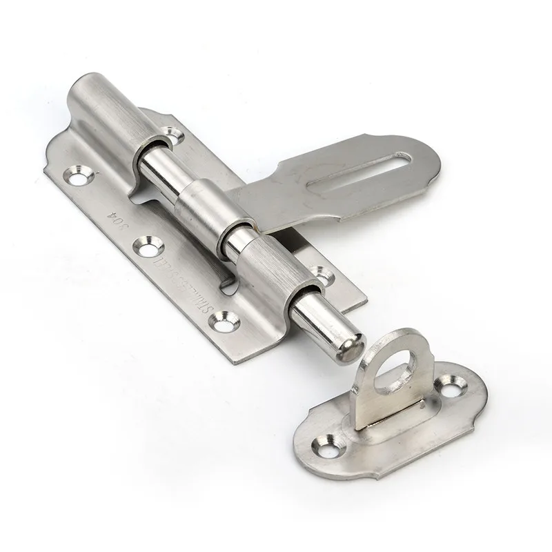 Дверной болт из нержавеющей стали Защитный Рычаг фиксатор 4 дюйма скользящий