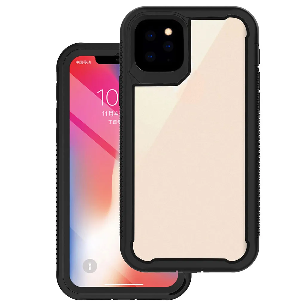 Гибридный сверхпрочный чехол для iPhone 11 Pro Max 2020 ударопрочная прозрачная задняя