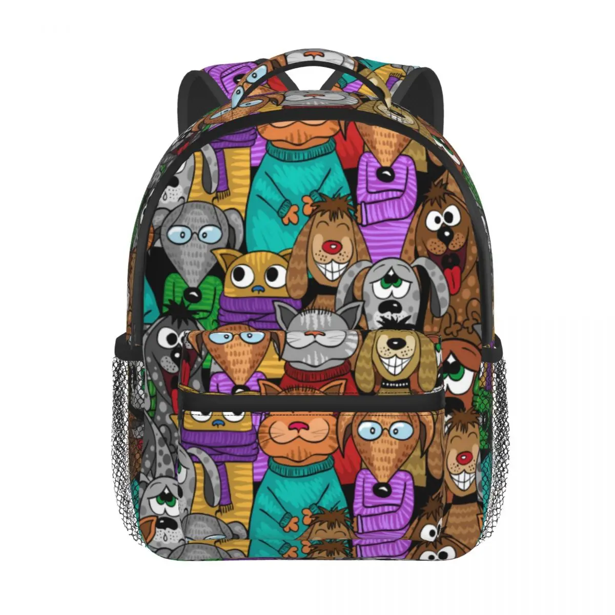 2022 Children Backpack Toddler Kids School Bag Comic Cartoon Cats And Dogs Kindergarten Bag for Girl Boys