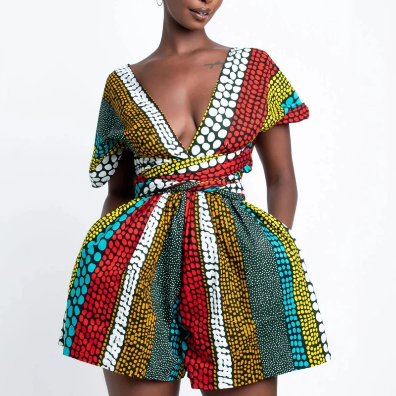 

Костюм пляжный женский с Африканским принтом, пикантный ажурный с открытой спиной, бандажный комбинезон с завышенной талией, повседневный ...