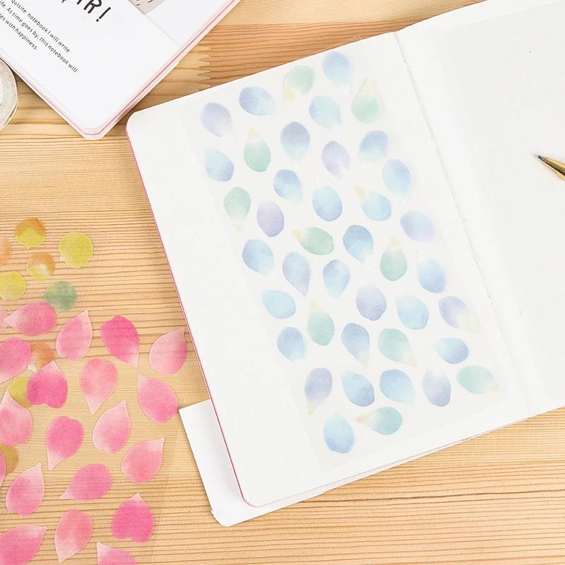 Бумажная наклейка в виде лепестков Васи водостойкие украшения скрапбукинга для