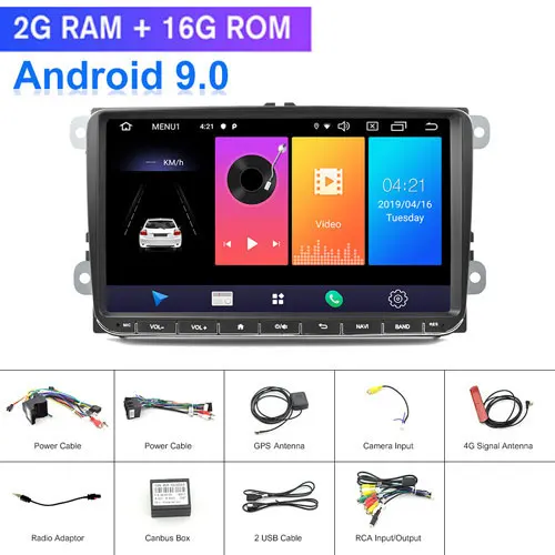 2G Radio Podofo " 2din Автомагнитола Android 9,0 gps Navi автомобильный мультимедийный плеер для Volkswagen Passat Golf MK5 MK6 Jetta T5 сиденье для POLO Sharan - Цвет: 2G Radio