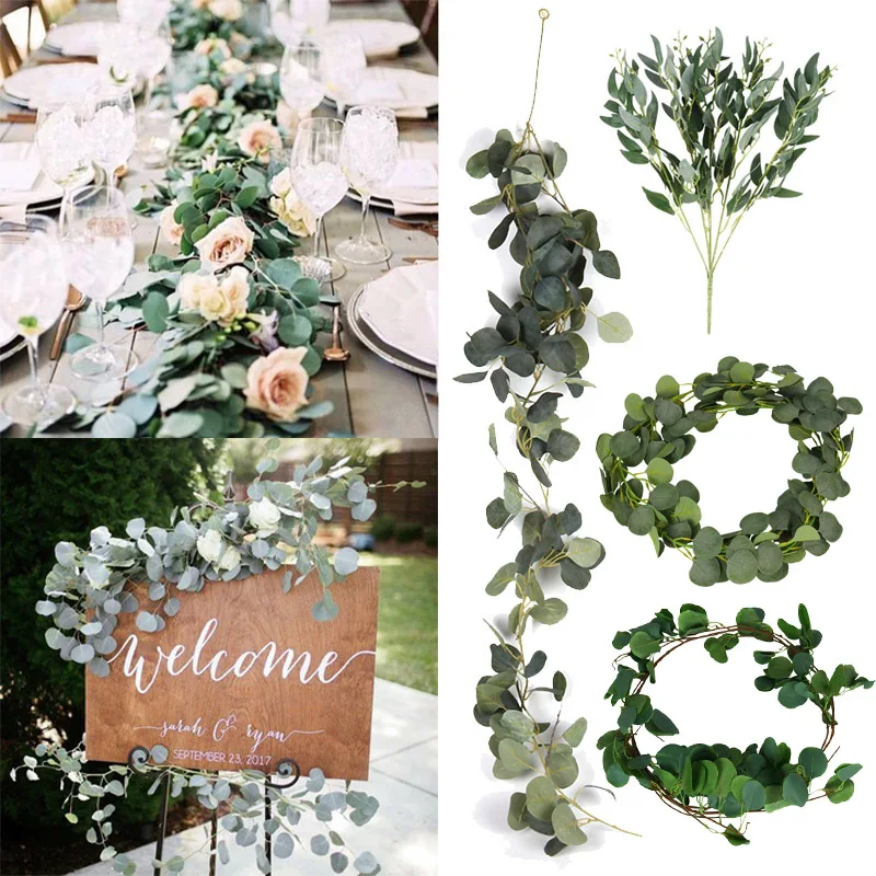 Свадебное украшение тропические искусственные растения эвкалипт гирлянда