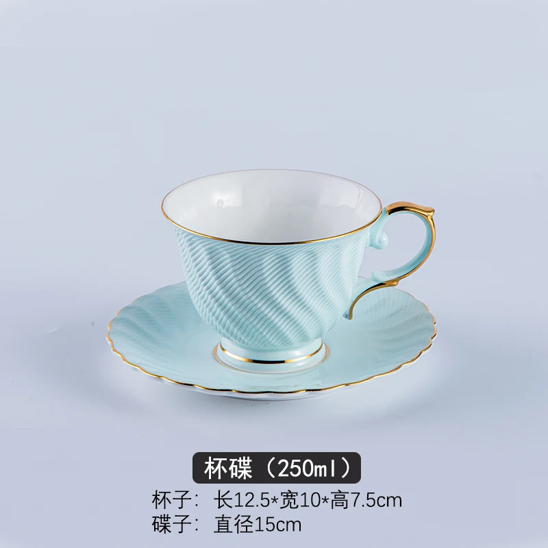 

European Modern Coffee Cup Sets Bone China Small Cute Wedding Tea Mate Cup Set Saucer Porcelain Metal Xicara Drinkware EB50BD