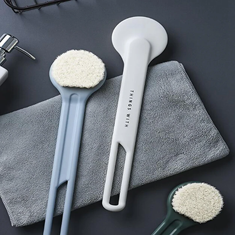 Длинные ручки щетки для ванной скруббер pp + Флокирование мягкой кожи тела