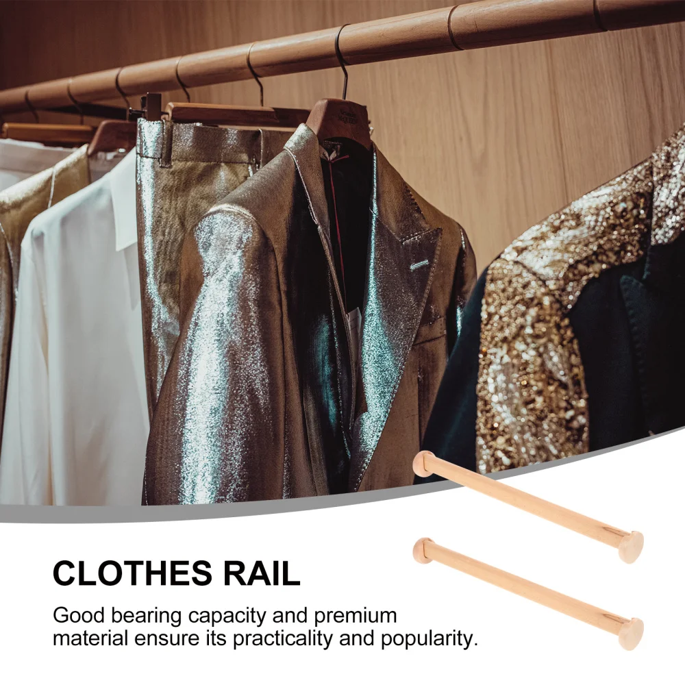 

2Pcs Closet Rods Practical Bedroom Wardrobe Cross-bar Clothes Hanging Rods