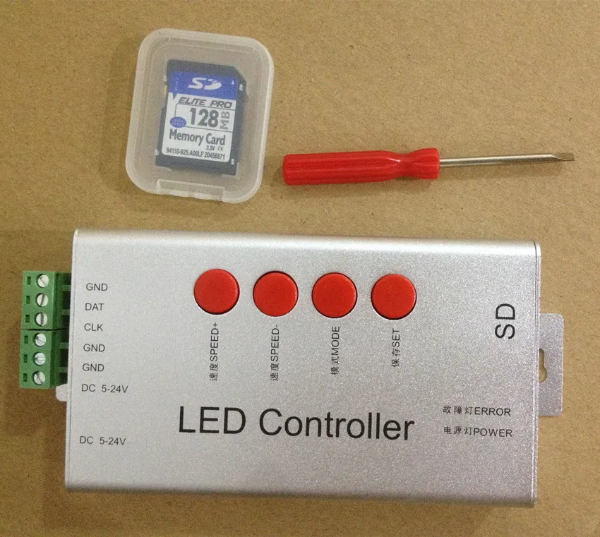 

T-1000b full color controller LED point light source guardrail tube module exposed light with SD card programmable control