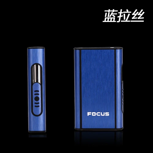 Чехол для сигарет Isqueiro USB Mecheros a Prueba De Viento сигарета с гаджеты encendedor Para Los Hombres электронная зажигалка - Цвет: blue