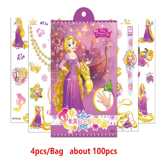 disney pricess Дисней Замороженные наклейки для детей diy татуировки ПВХ pegatinas 3D мультфильм adesivo autocollant стикерс Микки автомобиль 3 наклейки - Цвет: disney pricess