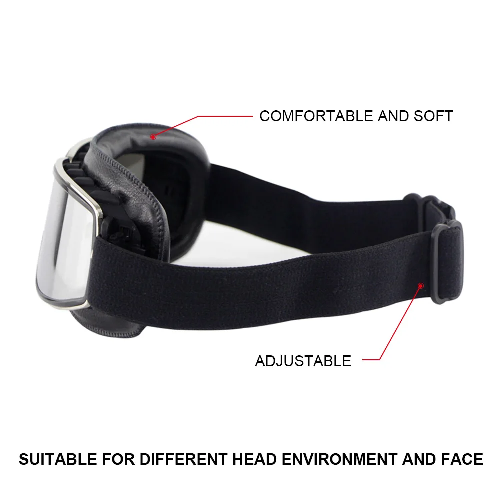 Универсальные винтажные очки для мотоциклов скутеров байкеров черные