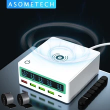 130W Wireless Charger Multi USB Charger Station Quick Charge 3.0 Type C Adapter PD Charger HUB For iphone 12 11 X Samsung Xiaomi
