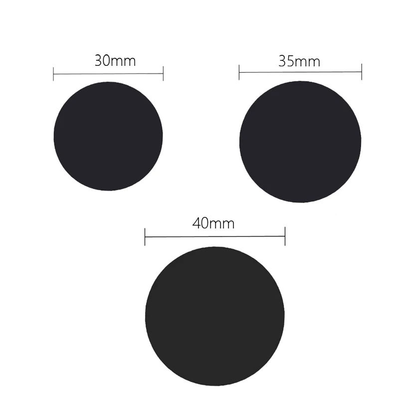 

100pcs 30mm 35mm 40mm Black Metal Plate disk iron sheet Scratch-proof Magnet Phone Holder For Magnetic Car Phone Stand holders