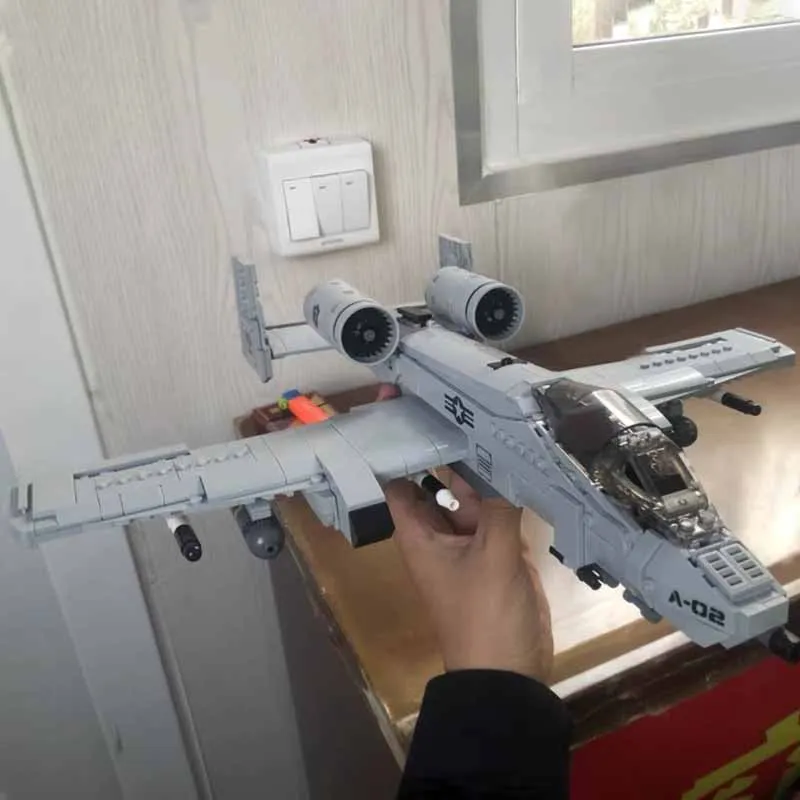 Thunderbolt II A10 истребитель самолёт строительные блоки 3D модель Военная серия Кирпичи