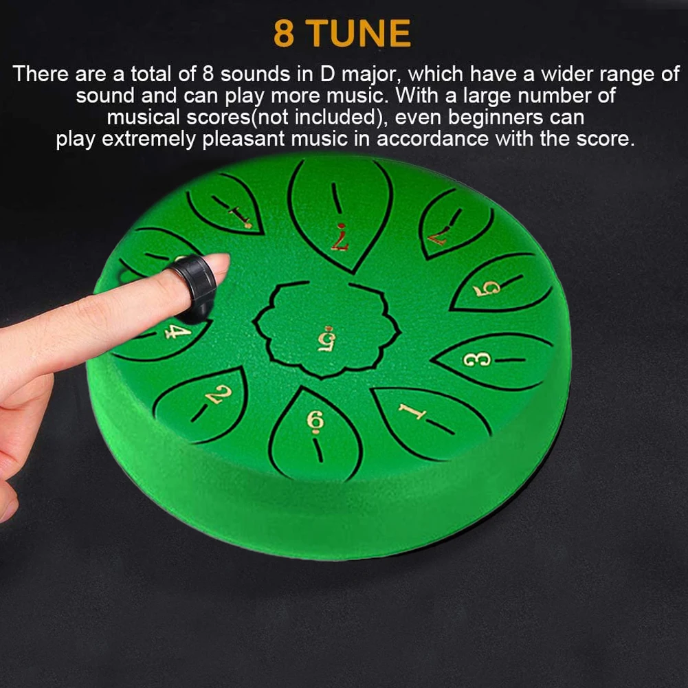 

6 Inch 11 Tune Percussion Musical Instrument Steel Tongue Drum For Beginner Tune Hand Pan Drum Pad Sticks Carrying Bag Pe