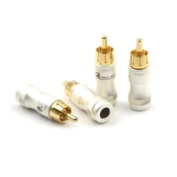 4pcslot diy gold snake rca plug hifi goldplated audio cable rca male audio video connector gold adapter for cable