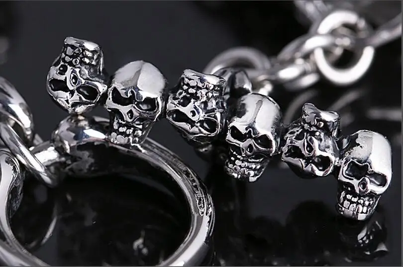 

Fashion titanium steel skull bracelet boutique men's bracelet