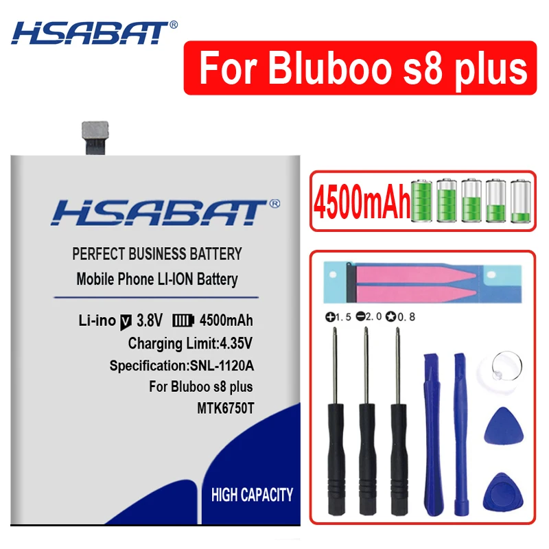 Аккумулятор HSABAT 4500 мАч для Bluboo S8 Plus бесплатный подарок инструментов и т.