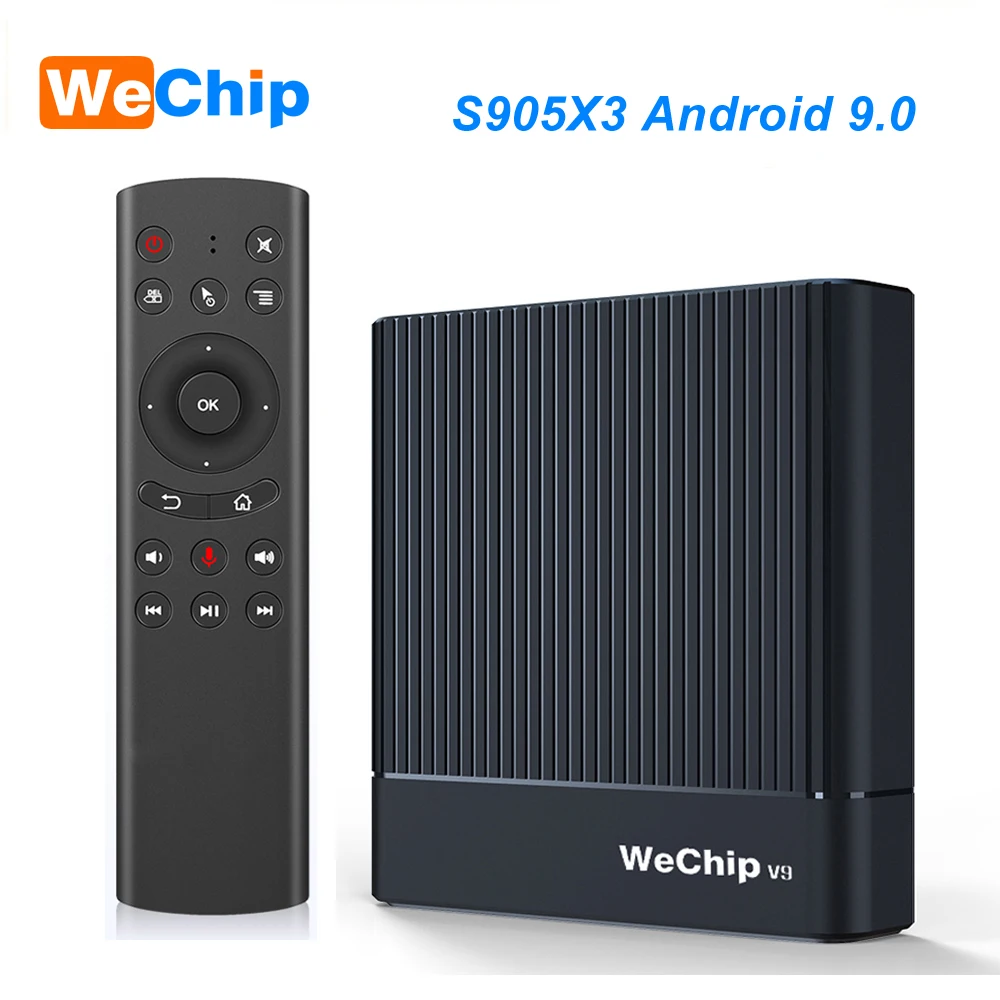 ТВ приставка Wechip V9 оригинальная на Android 9 0 Amlogic S905X3 DDR3 4 Гб RMB 2 4G Wi Fi Bluetooth YouTube 1080P HD