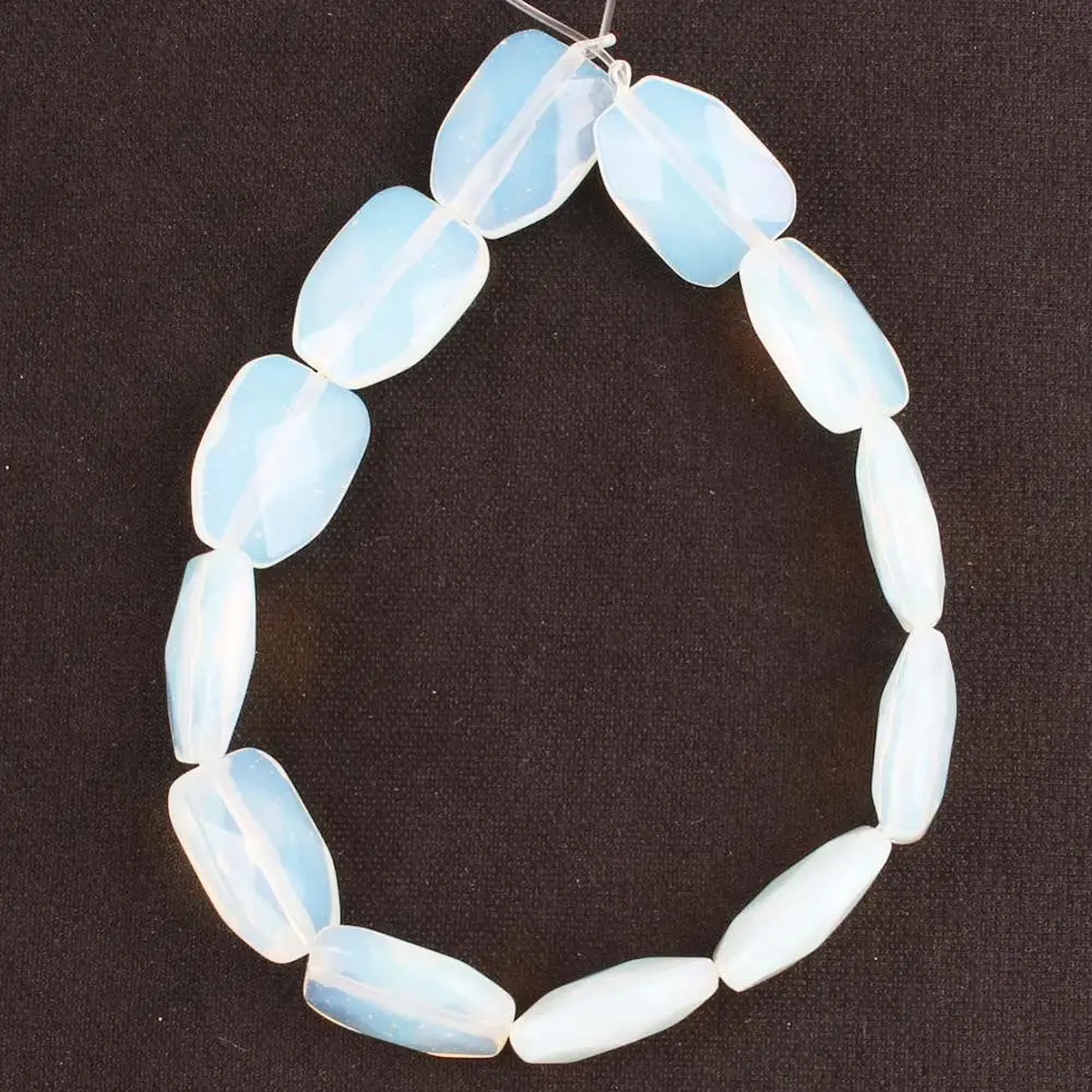 Opal 12*16 мм граненые бусины натуральная бирюза унакит Индия Агаты кварцевые бусины из нефрита для самостоятельного изготовления ювелирных изделий серьги шпильки браслет 7,5'' - Цвет: Opal