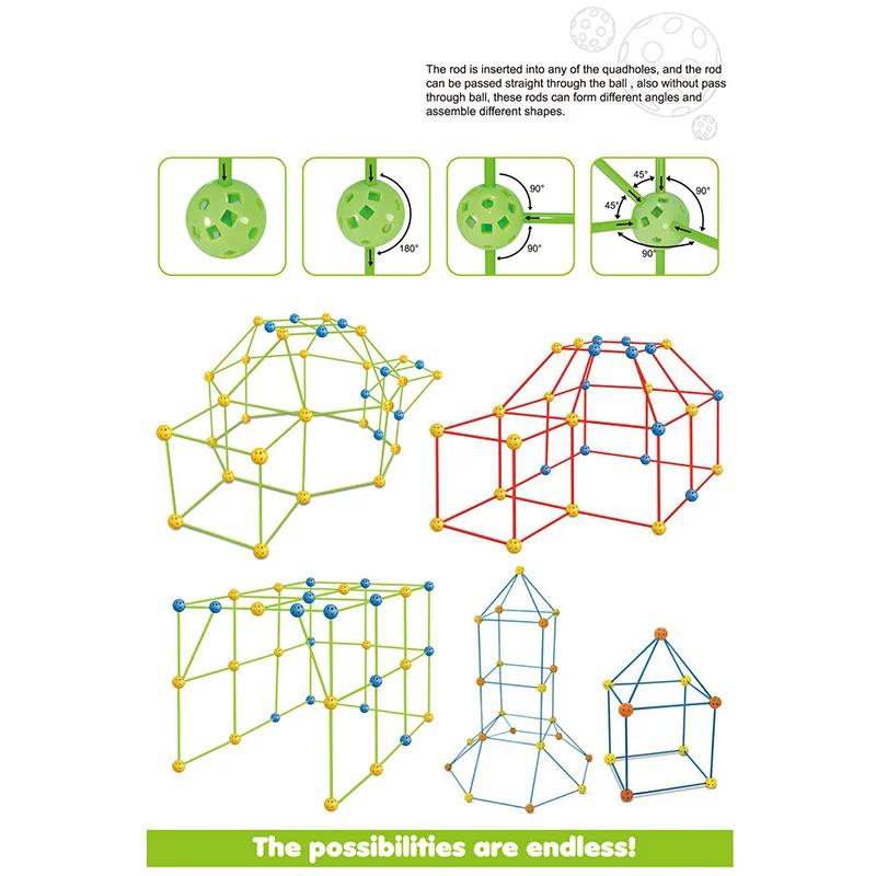 

Fort Building Kit For Kids DIY Construction Fort Building Kit Forts Builder Toy Blocks Bricks Gift For Boys And Girls FK