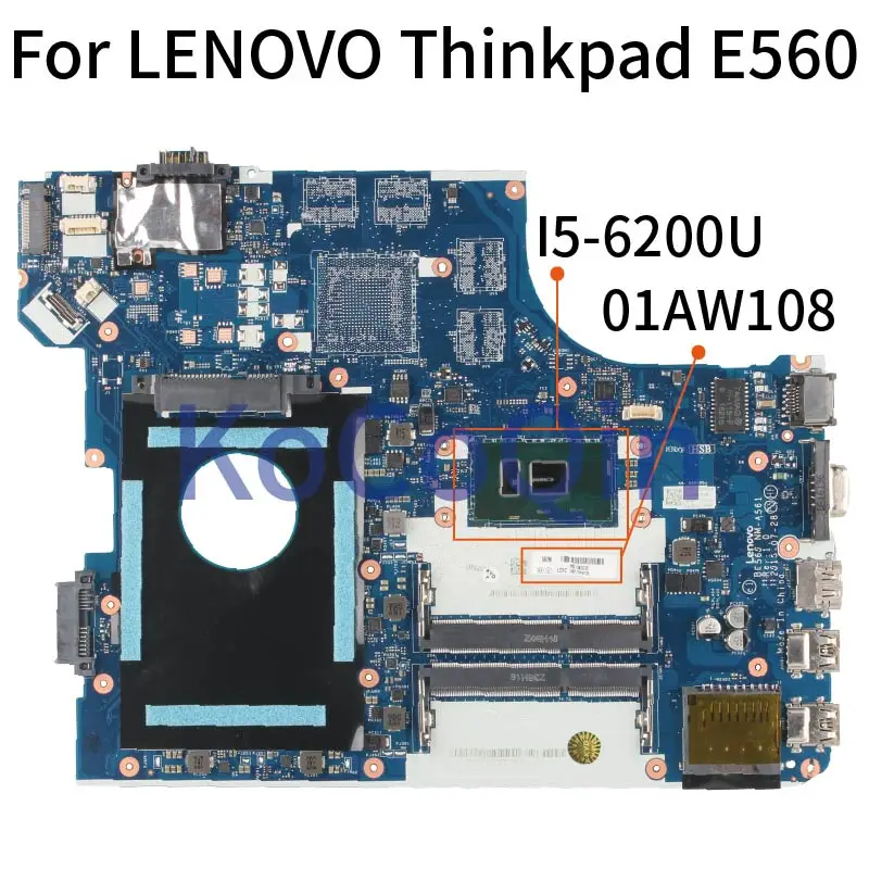 Материнская плата для ноутбука KoCoQin LENOVO Thinkpad E560 I5 6200U материнская 01AW108 NM A561 SR2EY
