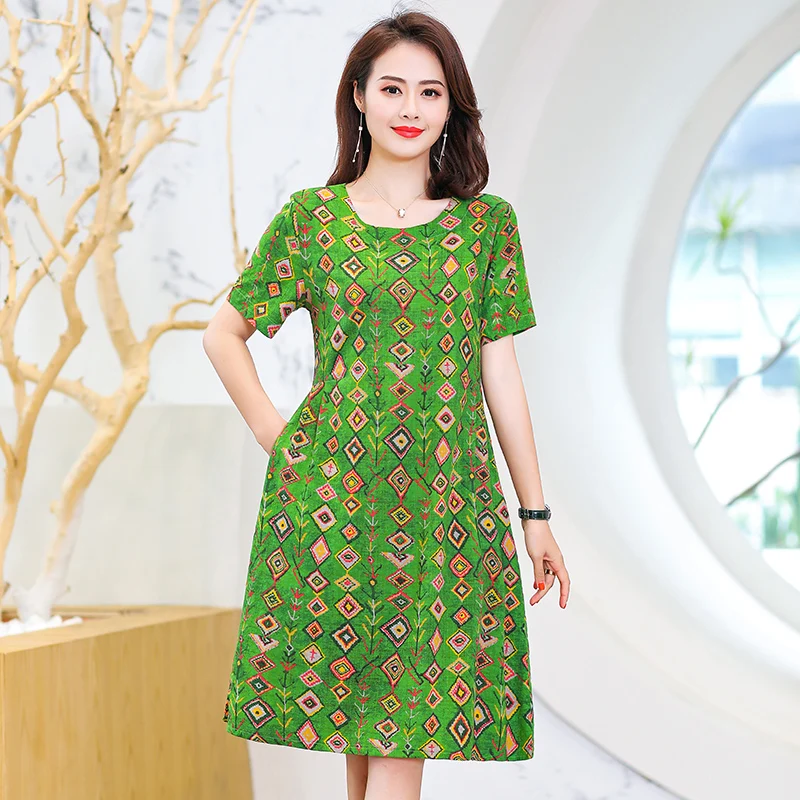 2020 женское летнее платье с коротким рукавом о-образным вырезом цветочным