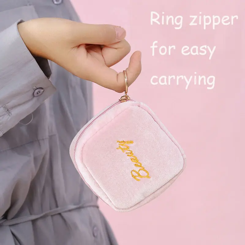 Женские мини косметички бархатные сумки для хранения губной помады маленькие
