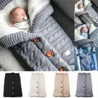 Одеяло для новорожденных, мягкий спальный мешок, Хлопковый мешок для ног, вязаный крючком конверт, теплый спальный мешок для младенцев, пеленальные мешки для детской коляски