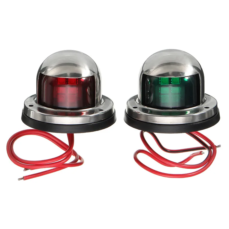 2pcs Red & Green Boat Light 12V LED Bow Navigation Light Red Green Sailing Signal Light For Marine For Boat Yacht Warning Light
