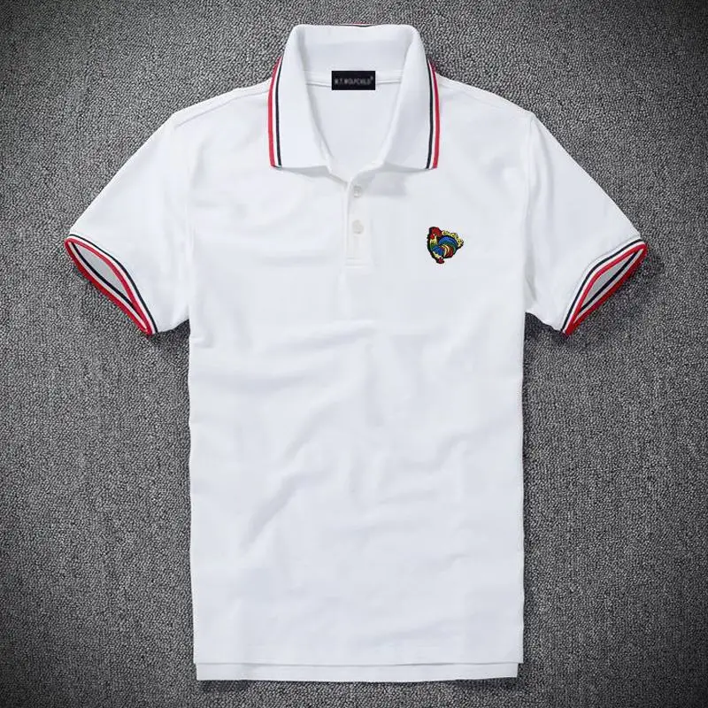 

Рубашка-поло мужская с коротким рукавом, хлопок, короткий рукав, лацканы, повседневная Модная приталенная, лето