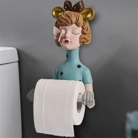 creative girl toilet paper 26 5cm nordic holder resin rolling tissue dispenser bathroom dectorstions towel home decoration