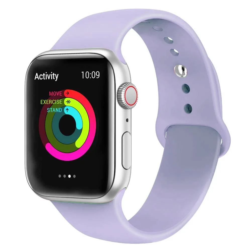 Силиконовый ремешок для наручных часов Apple Watch, 42 мм, 38 мм, Версия 44 мм 40 мм резиновый браслет Ремешки черный ремешок наручных часов Iwatch серии 5/4/3/2/1 браслет