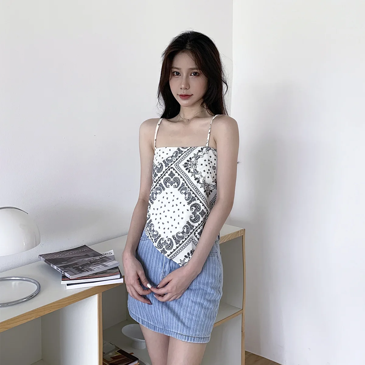 

SANGMAY Sexy Bohemian Camis Art Printed Strapless Top