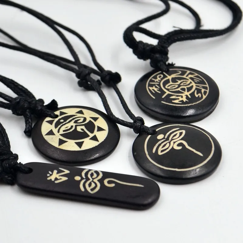 Ожерелье с подвеской Небесные глаза кость подарок на удачу этнический тотем