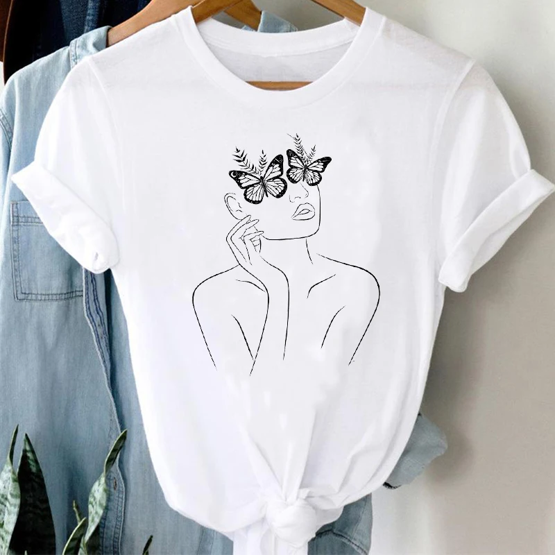 

T-shirts Women Printing Ladies Watercolor Short Sleeve Spring Summer Clothes Graphic Tshirt Top Lady Print Female Tee T-Shirt