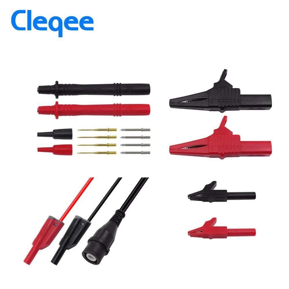 Cleqee P1800A BNC электронный специализированный набор тестовых проводов, тестовые булавки, зажим аллигатора для мультиметра, автомобильный тестовый зонд, набор проводов