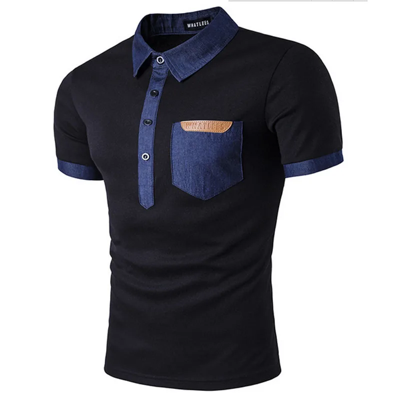 Новая летняя мужская индивидуальность с отстрочкой по краю Карманный кожаный