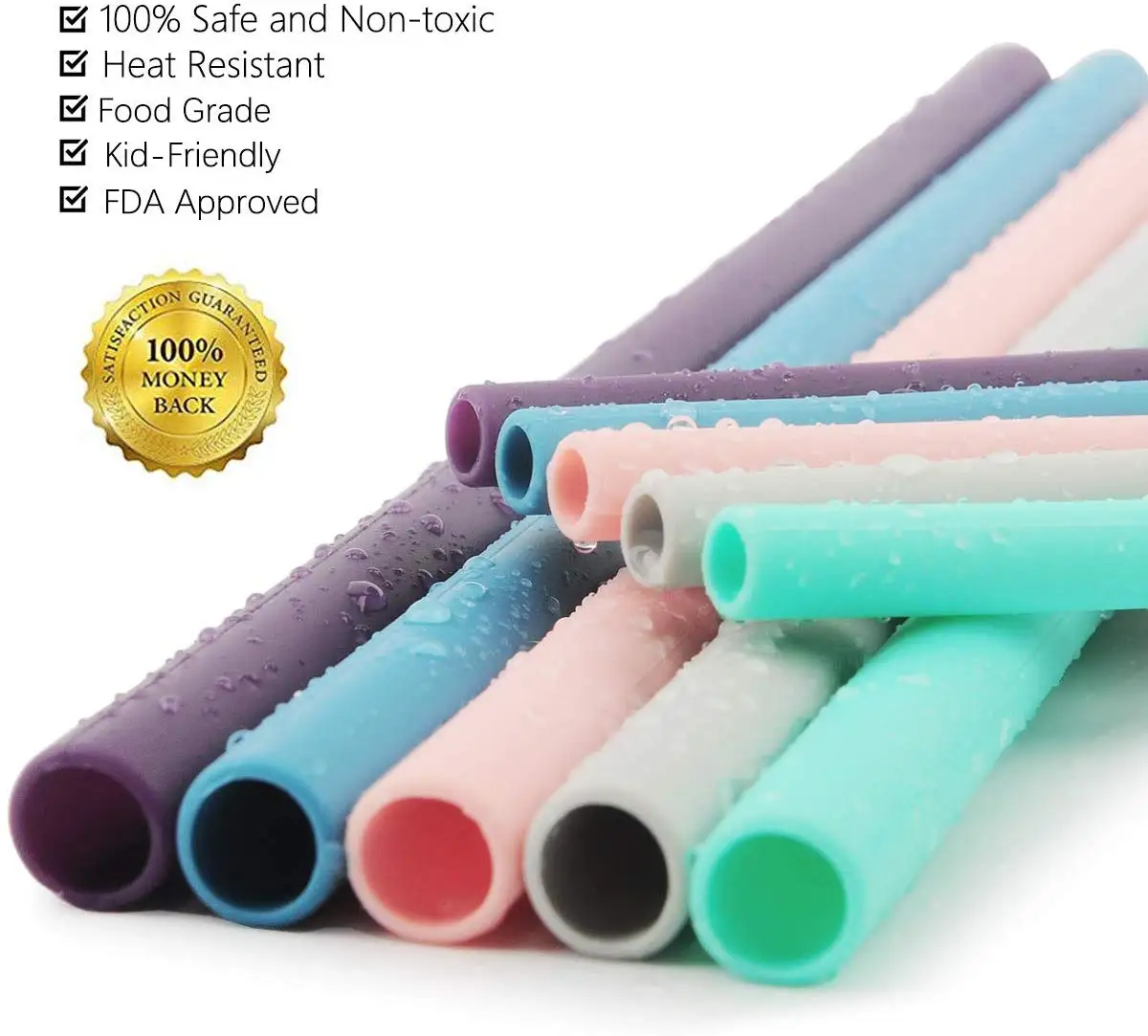 Многоразовые силиконовые питьевые набор соломинок сверхдлинные гибкие