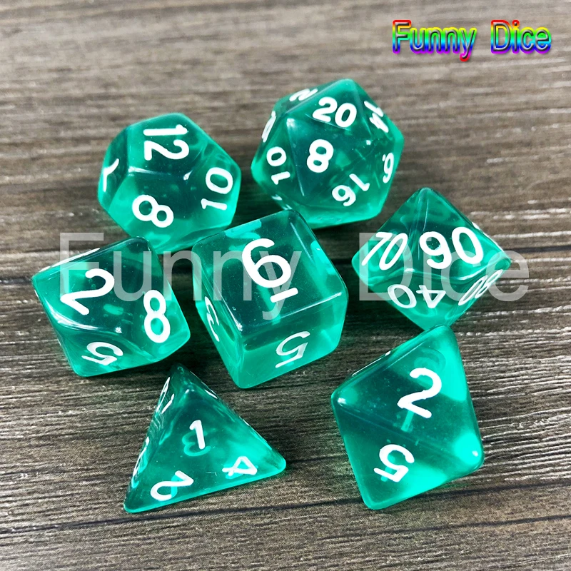 7 шт./компл. набор прозрачных Кристальные кости D4 d6 d8 d10 % d12 d20 для настольной игры rpg